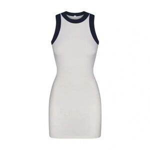 SKIMS White and Black Mini Dress